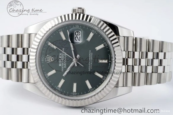 0408 Tailored DateJust 41 126334 NTF 1:1 Best Edition 904L Steel Green Stick Dial on Jubilee Bracelet VR 2155